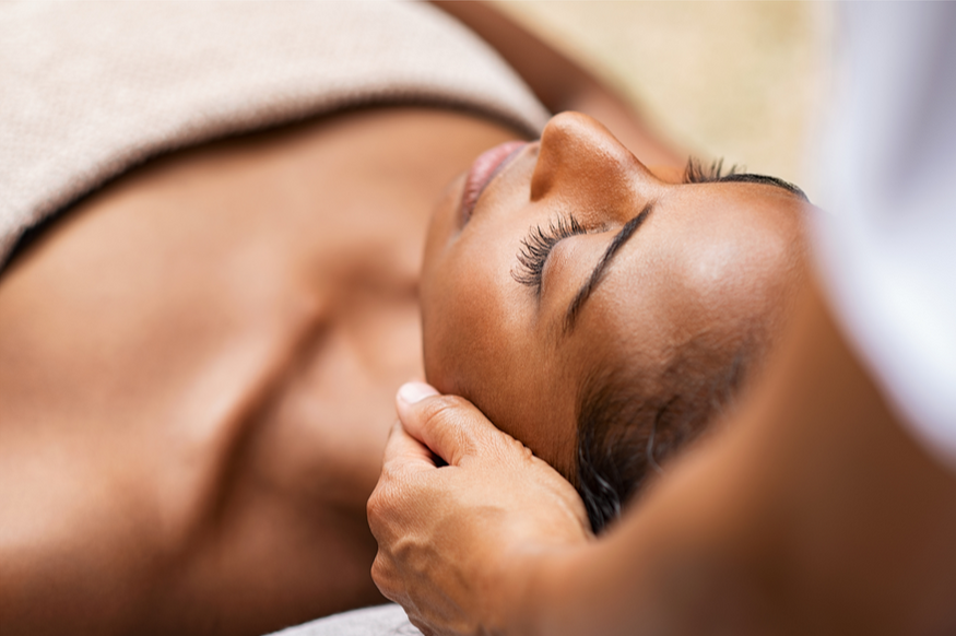 Relaxing scalp treatment at a head spa
